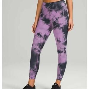 LULULEMON Power Thru High-Rise Tight in Purple Tie Die Size Women's 4